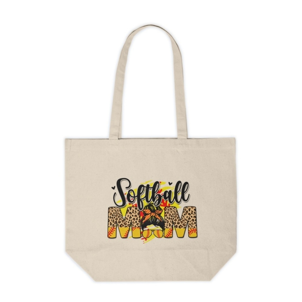 Softball Mom Custom Canvas Tote Bag
